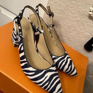 Ann Taylor Zebra Print Heels - Black and White